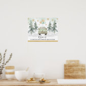 Chique Winter Wonderland Drive-Thru Baby Shower Pa Poster (Keuken)