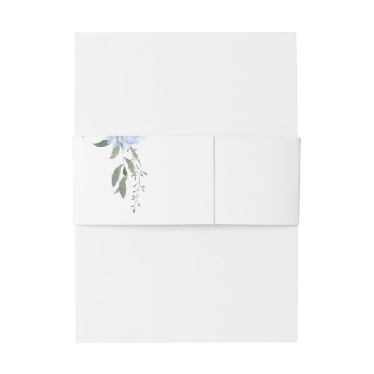 Chique wit & Bloemenblauw Hydrangea bruiloft Uitnodigingen Wikkel (Achterkant Voorbeeld)