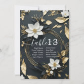 Chique wit goud bloemenkrans bruiloft tafel nummer (Achterkant)