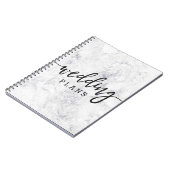 Chique wit & grijs marmer bruiloft planner notitieboek (Linkerzijde)