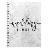 Chique wit & grijs marmer bruiloft planner notitieboek (Voorkant)