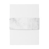 Chique wit & grijs marmer bruiloft uitnodiging uitnodigingen wikkel (Achterkant Voorbeeld)