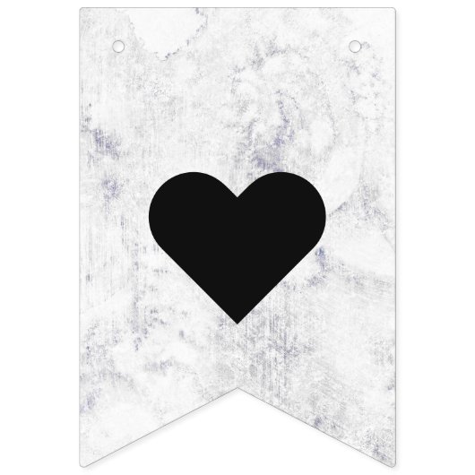 Chique wit & grijs marmeren bruiloft voor altijd vlaggetjes (Eerste vlag)