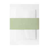 Chique wit & groen paar script bruiloft uitnodigingen wikkel (Voorkant Voorbeeld)