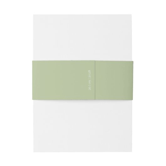 Chique wit & groen paar script bruiloft uitnodigingen wikkel (Achterkant Voorbeeld)