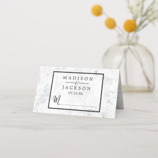 Chique wit marmeren tafel nummer zitnaam (Voorkant)