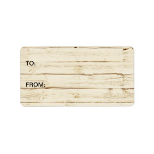 Chique wit rustiek hout etiket