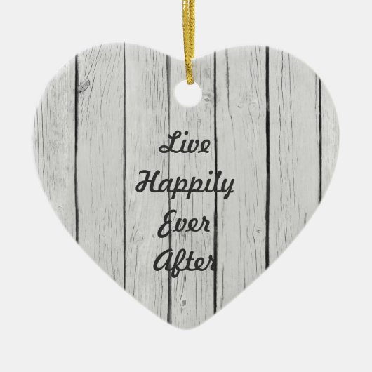 Chique wit rustiek hout keramisch ornament (Voorkant)