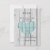 Chique wit rustiek hout RSVP (Voorkant)