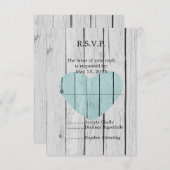 Chique wit rustiek hout RSVP (Voorkant / Achterkant)