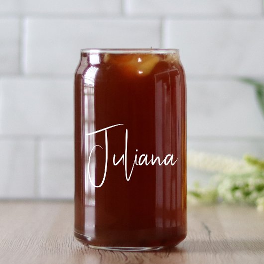 Chique wit script bachelorette party bruiloft blikvorm glas