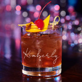 Chique wit script Monogram Bachelorette Party Whisky Glas