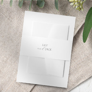 Chique wit script paar namen bruiloft uitnodigingen wikkel