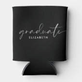 Chique wit script zwart Afstuderen Blikjeskoeler (Voorkant)
