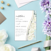 Chique witte bloemen bladeren islamitische moslim acryl uitnodigingen (Insitu (Huwelijk))