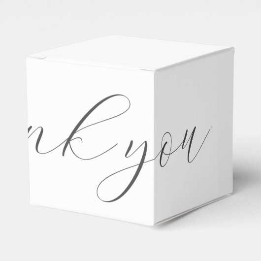 Chique witte bruiloft dank u | Welkomstvak Bedankdoosjes (Voorkant Zijde)