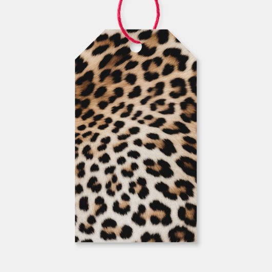 Chique witte crème Leopard gouden glitter Cadeaulabel (Achterkant)