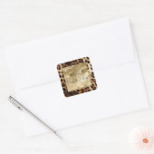 Chique witte crème Leopard gouden glitter Vierkante Sticker (Envelop)
