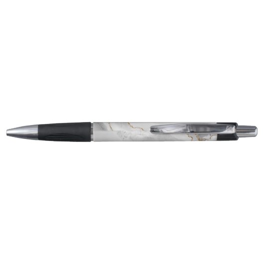 Chique witte gouden glinsterende agaat monogram sc pen (Achterkant)