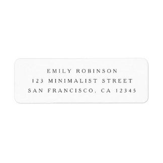 Chique witte minimalistische retouradres etiket