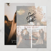 Chique witte over-minimalistische uitnodiging voor (Voorkant / Achterkant)