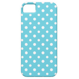 Chique witte polka stippen op turquoise iPhone 11 hoesje