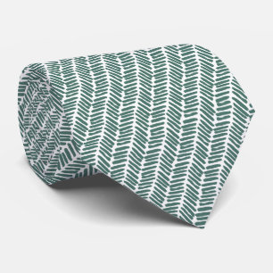 Chique Witte Salie Groene Grijze Abstract Chevron Stropdas