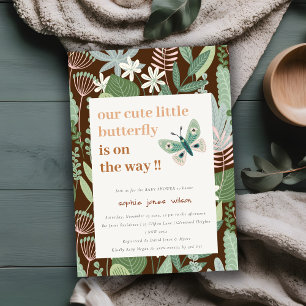 Chique woestijn retro vlinder tuin Baby shower Kaart