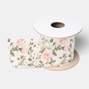 Chique zachte blos bloem- en groenpatroon lint