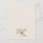 Chique zachte blush bloemenboeket bruiloft details informatiekaartje (Achterkant)