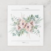 Chique Zachte Blush Roze Bloemen Groen Bruiloft (Buitenkant ongevouwen)