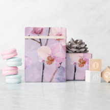 Chique Zachte Lila Blush Orchidee Watercolor Patro