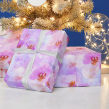Chique Zachte Lila Blush Orchidee Watercolor Patro