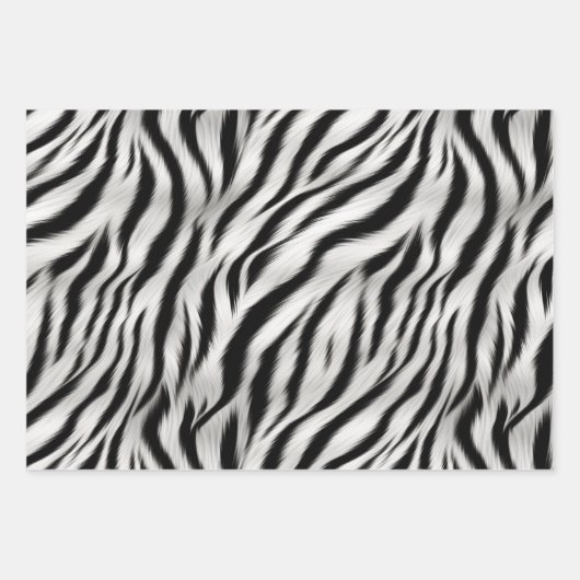 Chique Zebra Dierenprint Bruiloft Inpakpapier Vel (Voorkant 2)