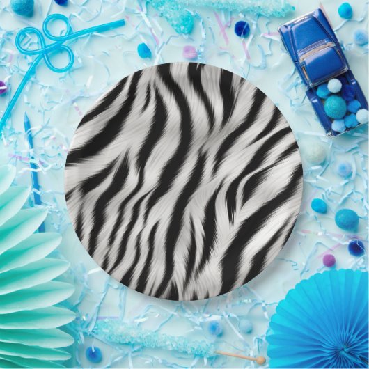 Chique Zebra Dierenprint Bruiloft Papieren Bordje (Feest)