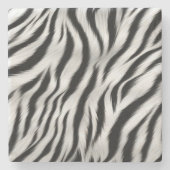Chique Zebra Dierenprint Bruiloft Stenen Onderzetter (Voorkant)