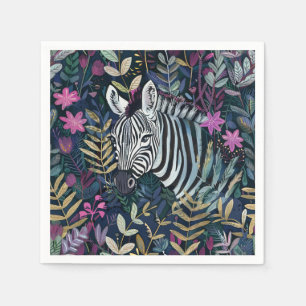 Chique zebra floraal servet