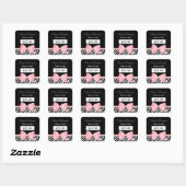 Chique Zebra Print Licht True Pink Lint Prijs Labe Vierkante Sticker (Vel)