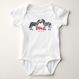 Chique zebra zwart wit met initialen romper