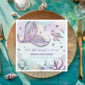 Chique zeemeermin staart onder het Zee Baby shower Servet