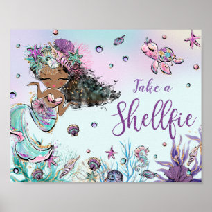 Chique Zeemeermin Verjaardag Baby Shower Maak een Poster