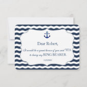 Chique Zeevaart Navy Golven WEES MIJN RINGDRAGER Kaart (Achterkant)