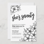 Chique zeventig zwart wit 70e verjaardag feest kaart (Voorkant)