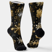 Chique zilver en goud sneeuwvlokken sokken (Gebogen)