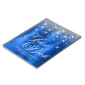 Chique Zilver Glitter Koningsblauw 21e Verjaardag  Notitieboek (Linkerzijde)