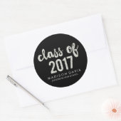 Chique zilveren glitter | Klasse van 2017 Afstuder Ronde Sticker (Envelop)