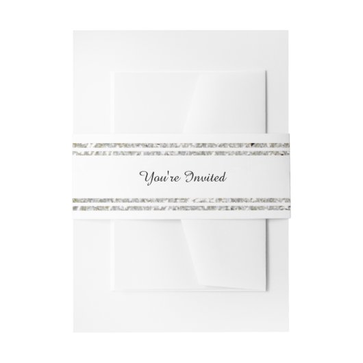 Chique Zilveren Glitter Trim - Belly Band Uitnodigingen Wikkel (Voorkant Voorbeeld)