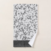 Chique zilveren glittermarmer bad handdoek (Handdoek)