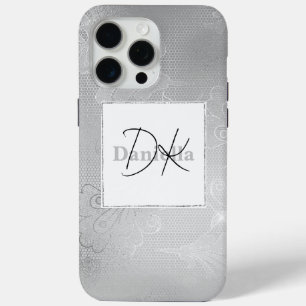 Chique zilveren kant iPhone 15 pro max hoesje