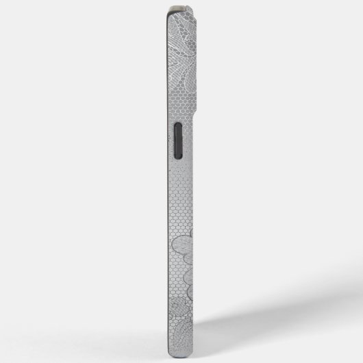 Chique zilveren kant Case-Mate iPhone case (Achterkant / Rechts)
